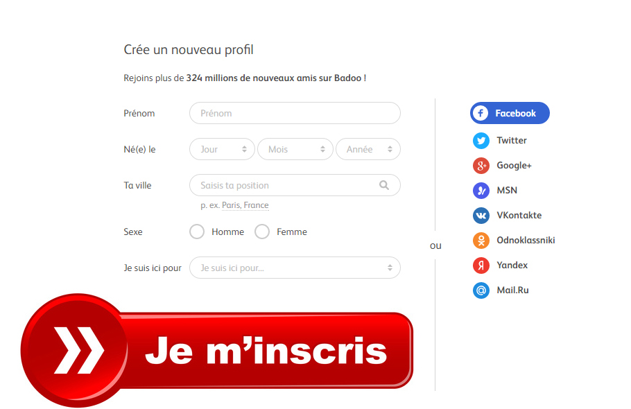 Badoo gratuit Inscription